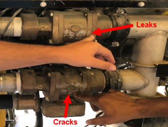Look for cracks and leaks